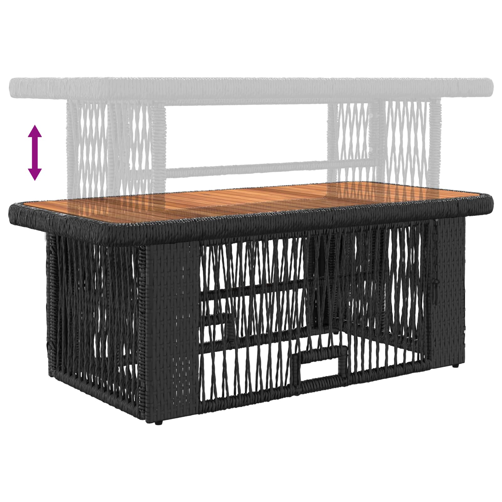 Garten Essgruppe mit Kissen 4 pcs Schwarz und Creme Poly-Rattan