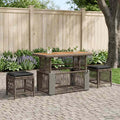 Garten Essgruppe 4 pcs Grau und Dunkelgrau Poly-Rattan