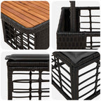 Garten Essgruppe mit Kissen 4 pcs Schwarz und Grau