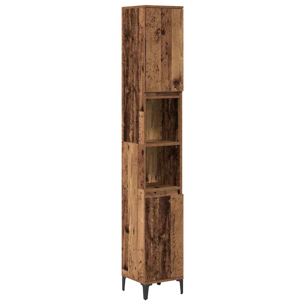Badezimmermöbel-Set mit Regal 3 pcs Altholz Holzwerkstoff