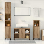 Badezimmermöbel-Set mit Regal 3 pcs Artisan-Eiche Holzwerkstoff