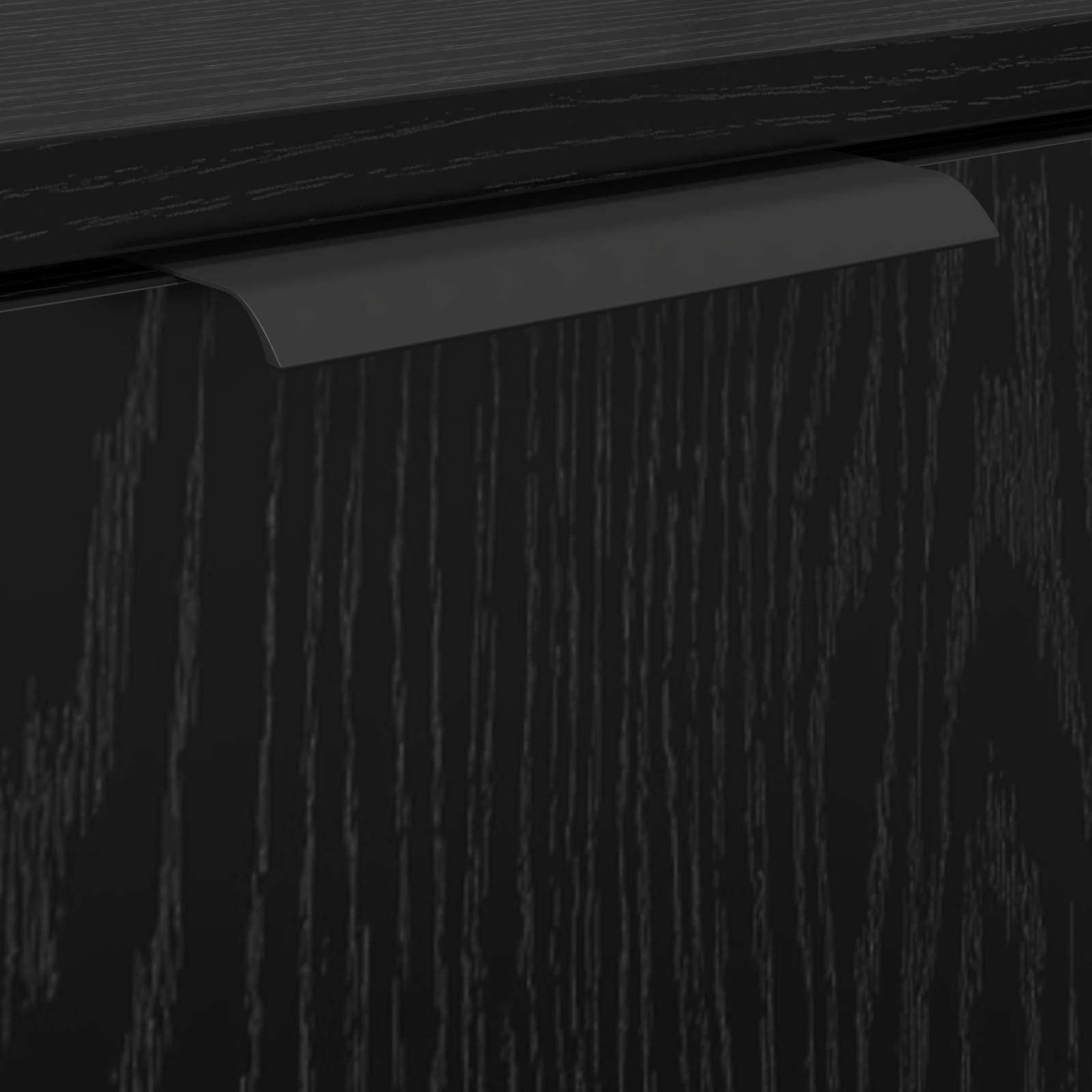 Badezimmermöbel-Set 3 pcs Schwarz Eichen-Optik Holzwerkstoff