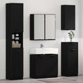 Badezimmermöbel-Set 3 pcs Schwarz Eichen-Optik Holzwerkstoff