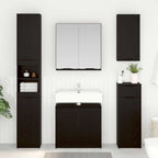 Badezimmermöbel-Set 3 pcs Schwarz Eichen-Optik Holzwerkstoff