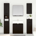 Badezimmerschrank-Set 3 Stück Schwarz Eichen-Optik Holzwerkstoff