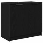 Badezimmerschrank-Set 3 Stück Schwarz Eichen-Optik Holzwerkstoff