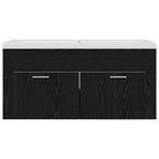 Badezimmerschrank Schwarz Eichen-Optik 100 x 38,5 x 46 cm