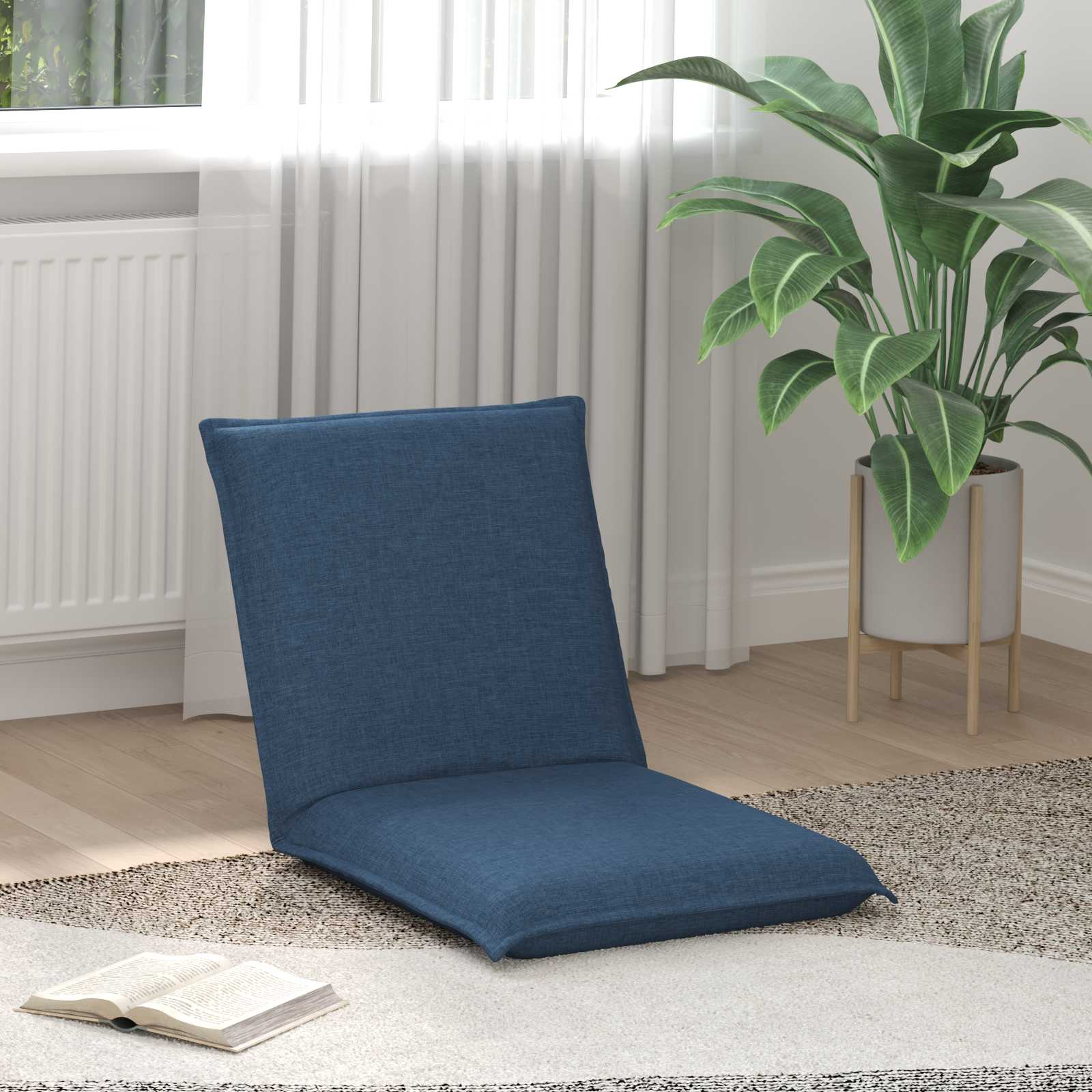 Verstellbarer Fußsessel Blau Stoff
