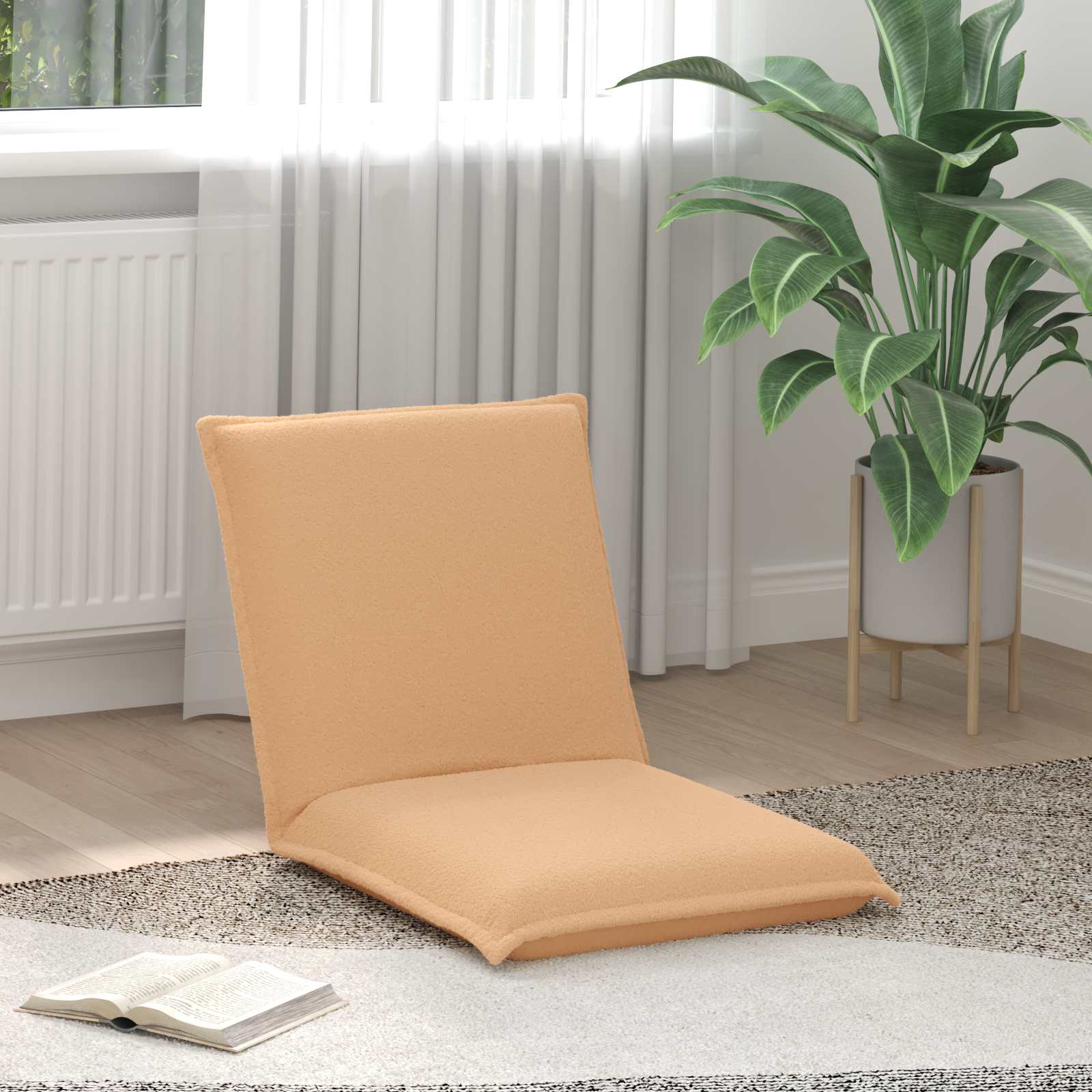 Verstellbarer Fußsessel Beige Schafstoff