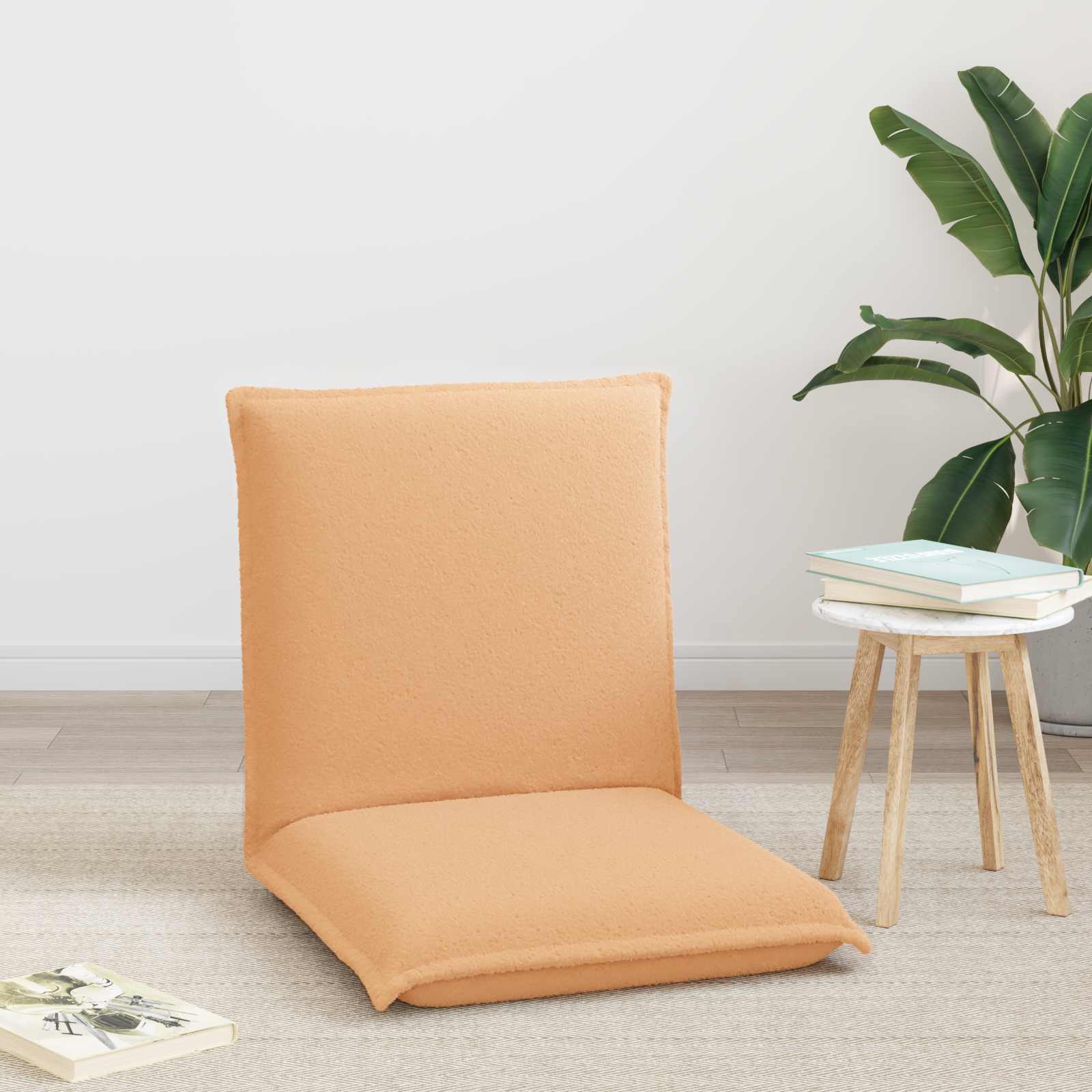 Verstellbarer Fußsessel Beige Schafstoff
