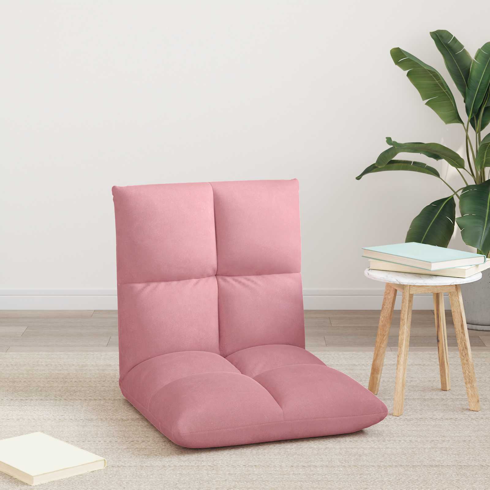 Verstellbarer Fußsessel Rosa Samt