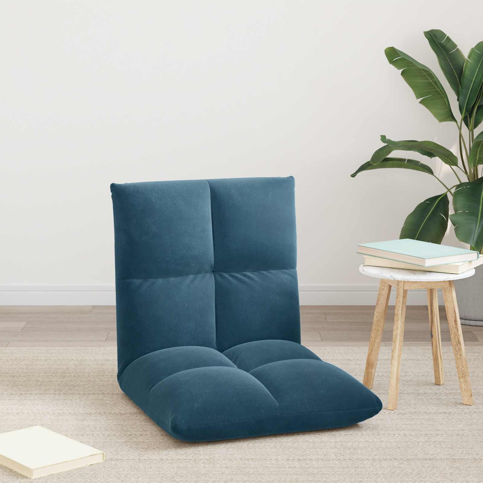 Verstellbarer Fußsessel Blau Samt