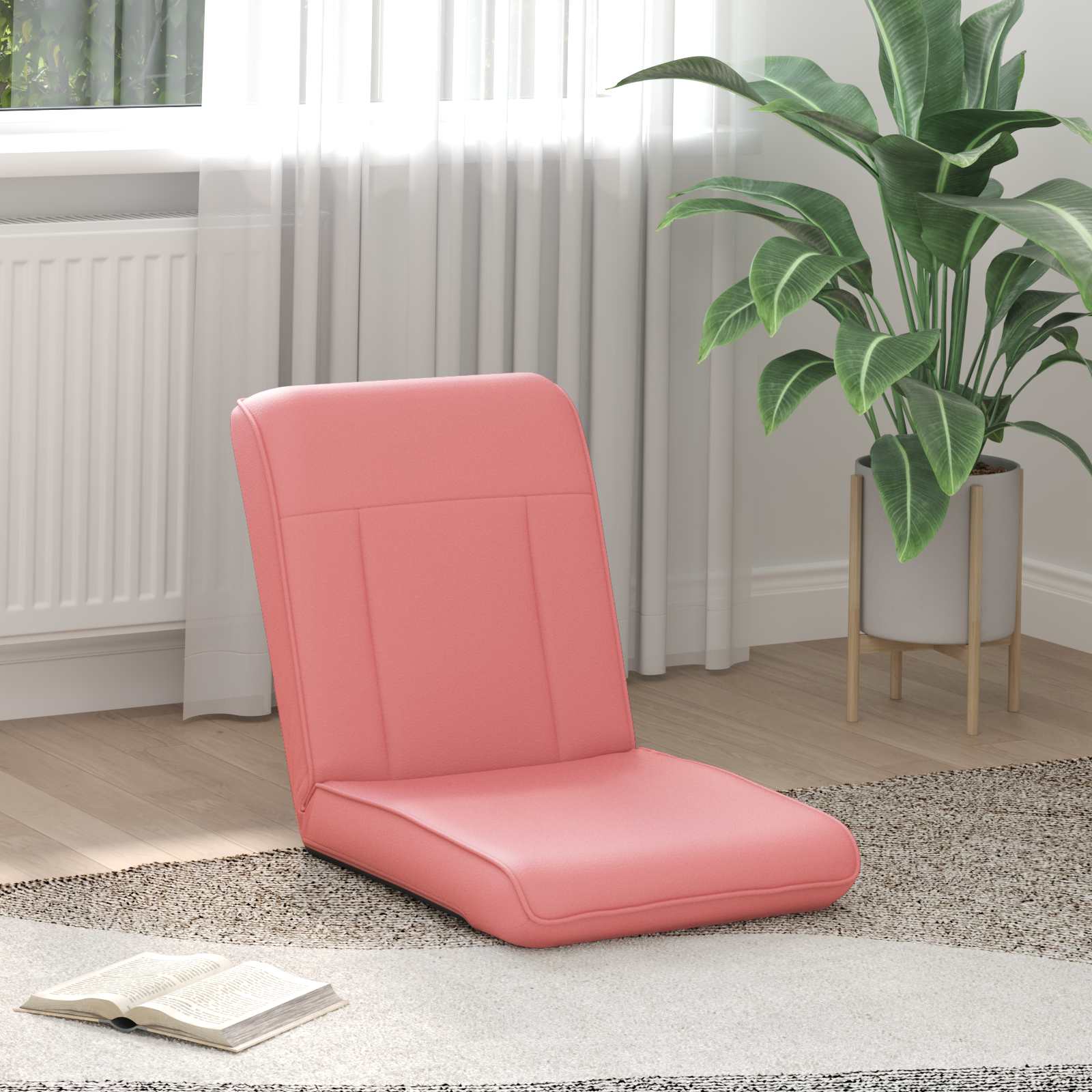 Verstellbarer Fußsessel Rosa Kunstleder