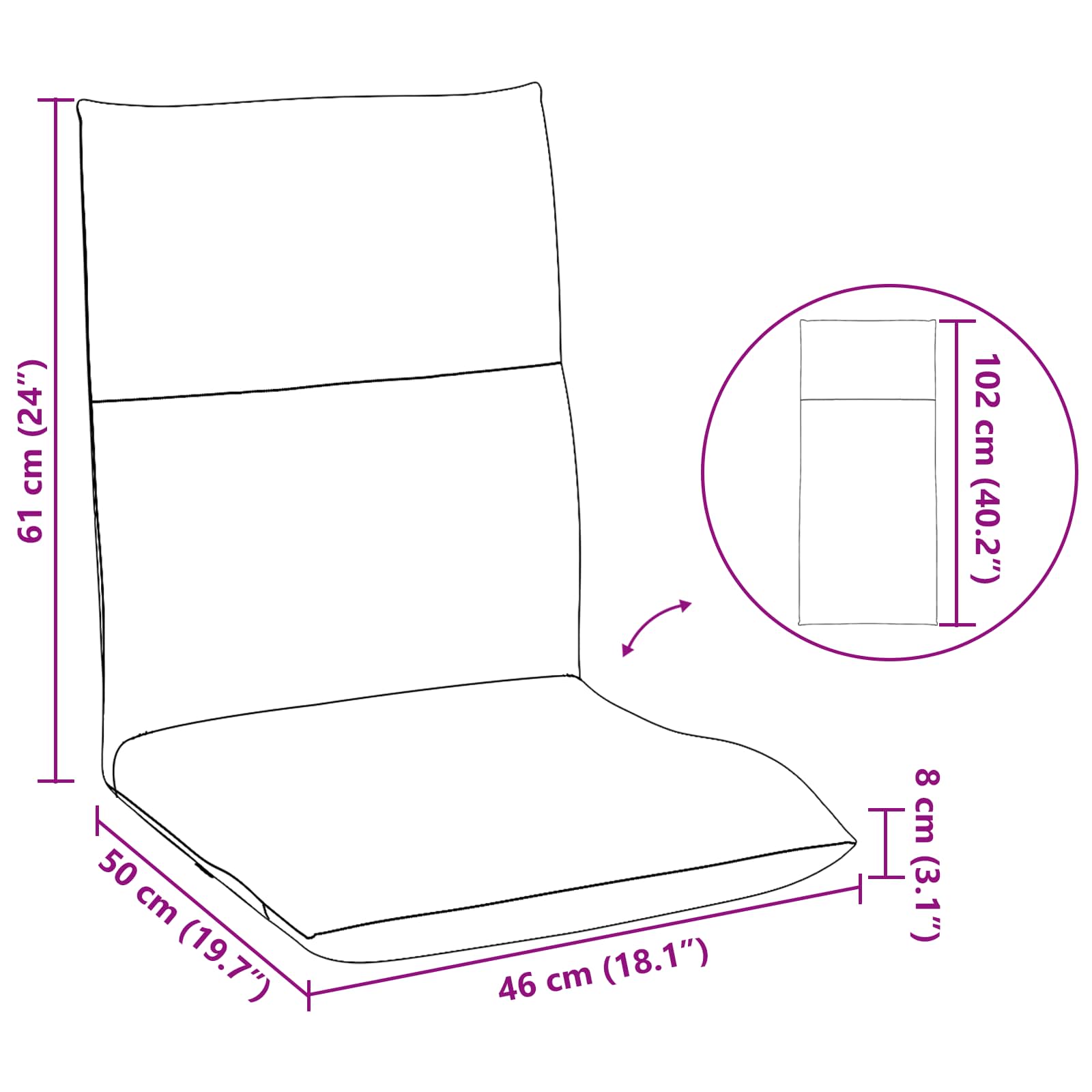 Verstellbarer Fußsessel Creme Samt