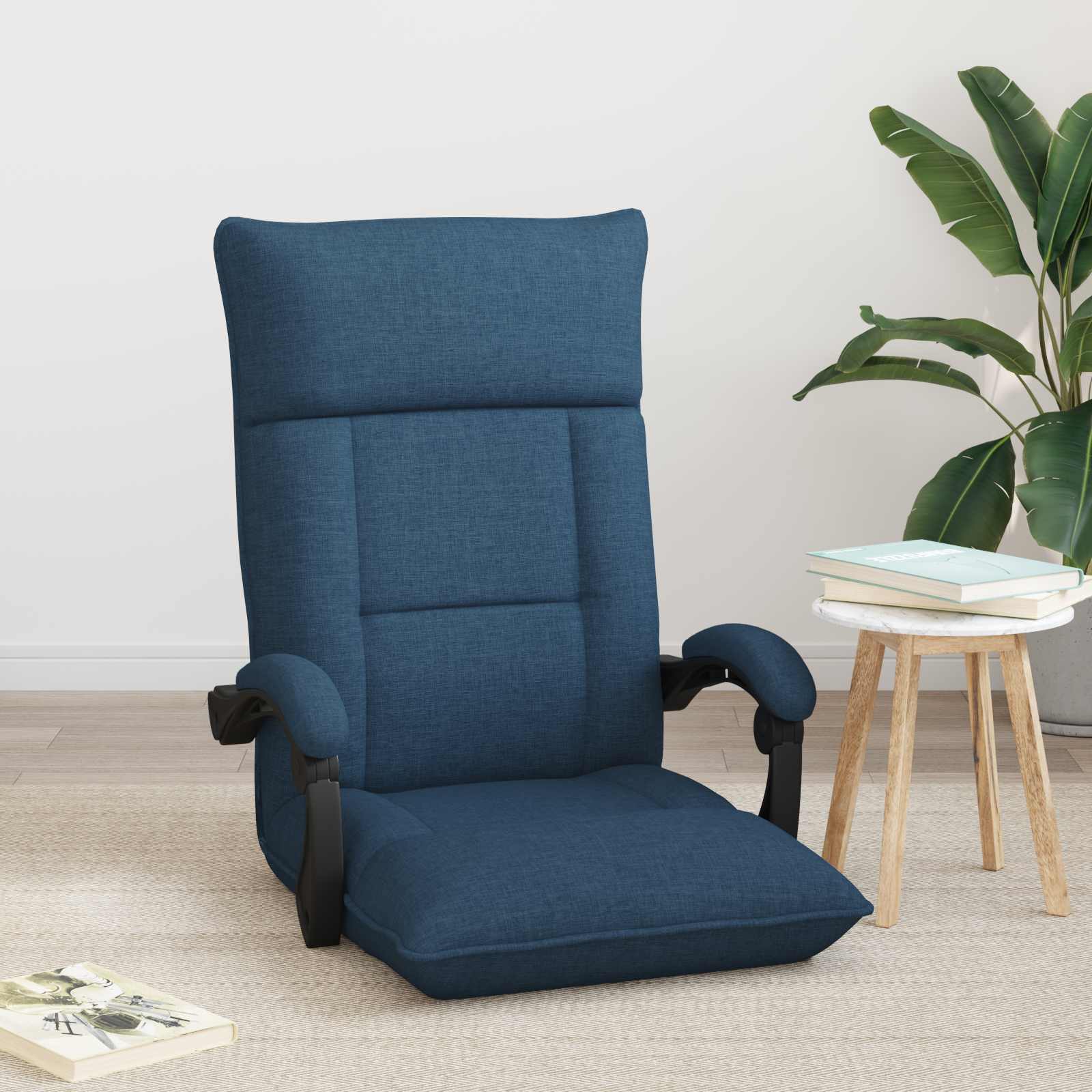 Verstellbarer Fußsessel Blau Stoff