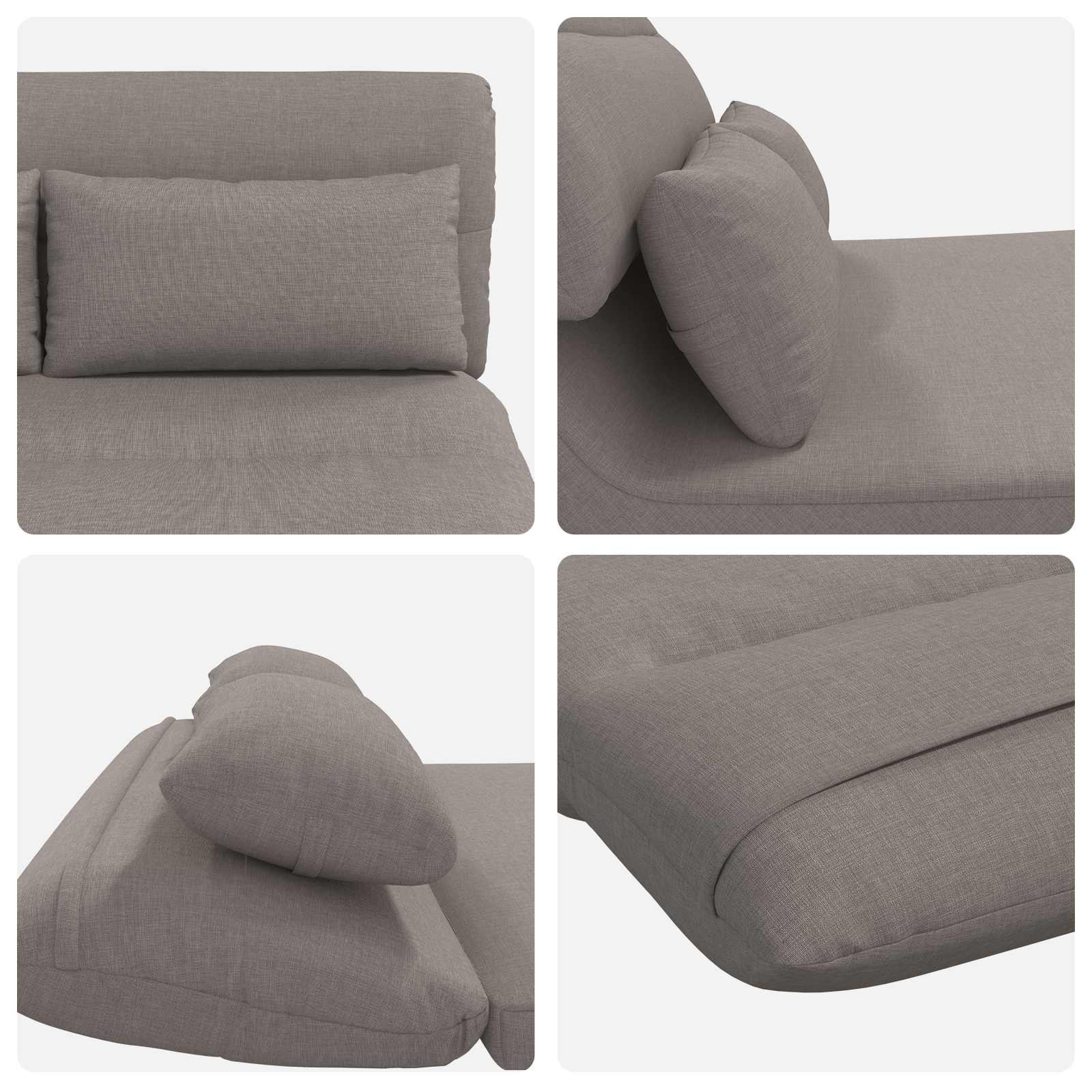 Verstellbarer Fußsessel Taupe Stoff