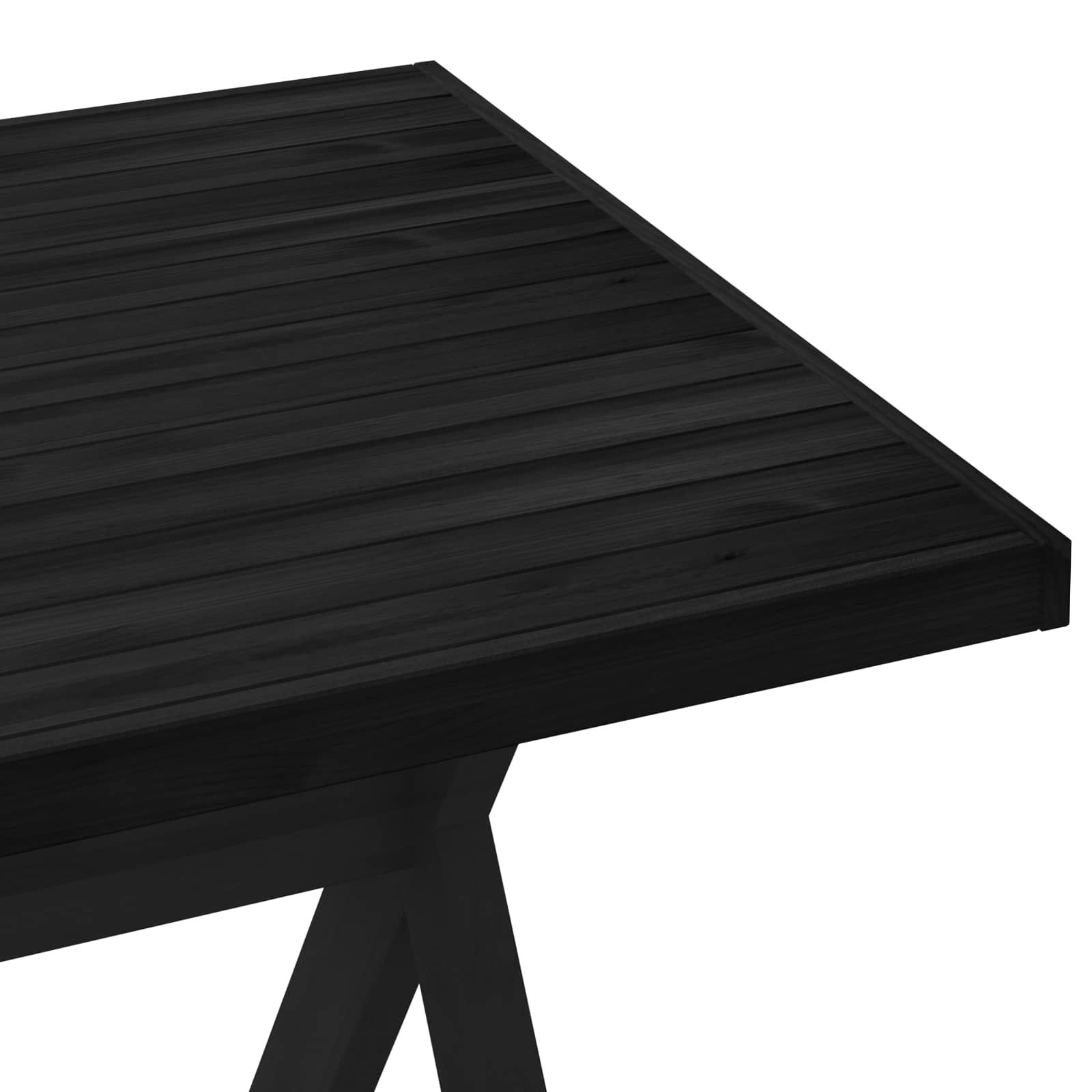 Esstisch NOAIN 160 cm Massives Kiefernholz Schwarz Rechtwinklig