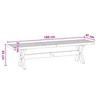 Esstischbank NOAIN 180 x 41 x 45 cm Massives Kiefernholz