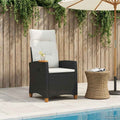 Liegestuhl mit Teeteller 62 x 64 x 112 cm Poly-Rattan