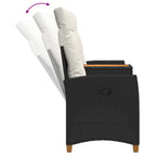 Liegebank mit Tisch Schwarz und Cremeweiß 126 x 65 x 112 cm