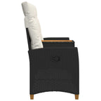 Liegebank mit Tisch Schwarz und Cremeweiß 126 x 65 x 112 cm