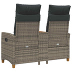 Liegebank mit Tisch Grau und Dunkelgrau 126 x 65 x 112 cm