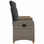 Liegebank mit Tisch Grau und Dunkelgrau 126 x 65 x 112 cm