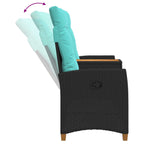 Liegebank mit Tisch Schwarz und Türkis 126 x 65 x 112 cm