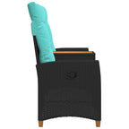 Liegebank mit Tisch Schwarz und Türkis 126 x 65 x 112 cm