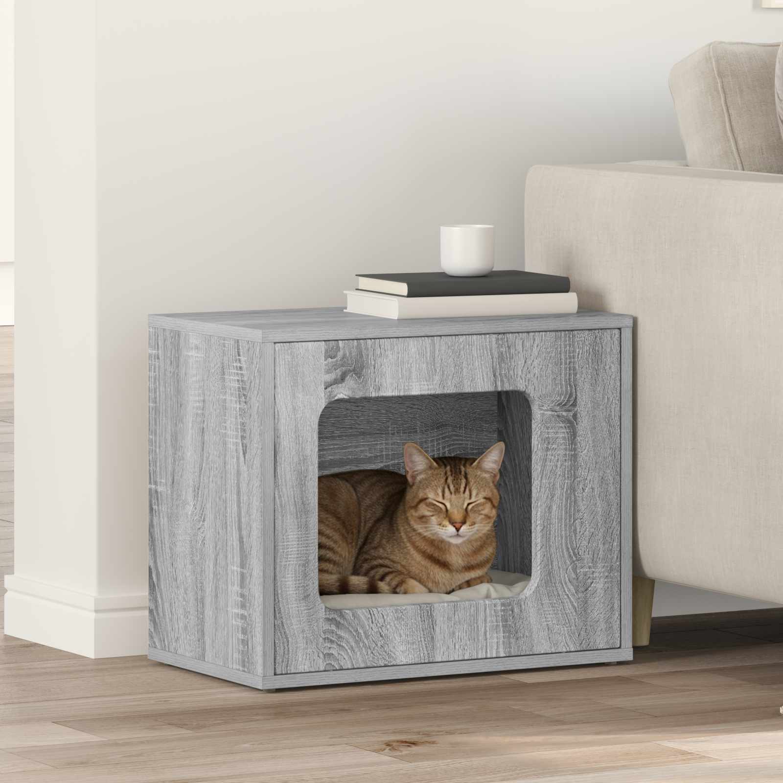 Katzenhaus Graues Sonoma 51 x 30 x 42,5 cm Holzwerkstoff