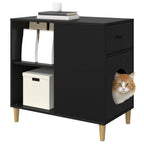 Katzenhaus Schwarz 72 x 42,5 x 70 cm Holzwerkstoff
