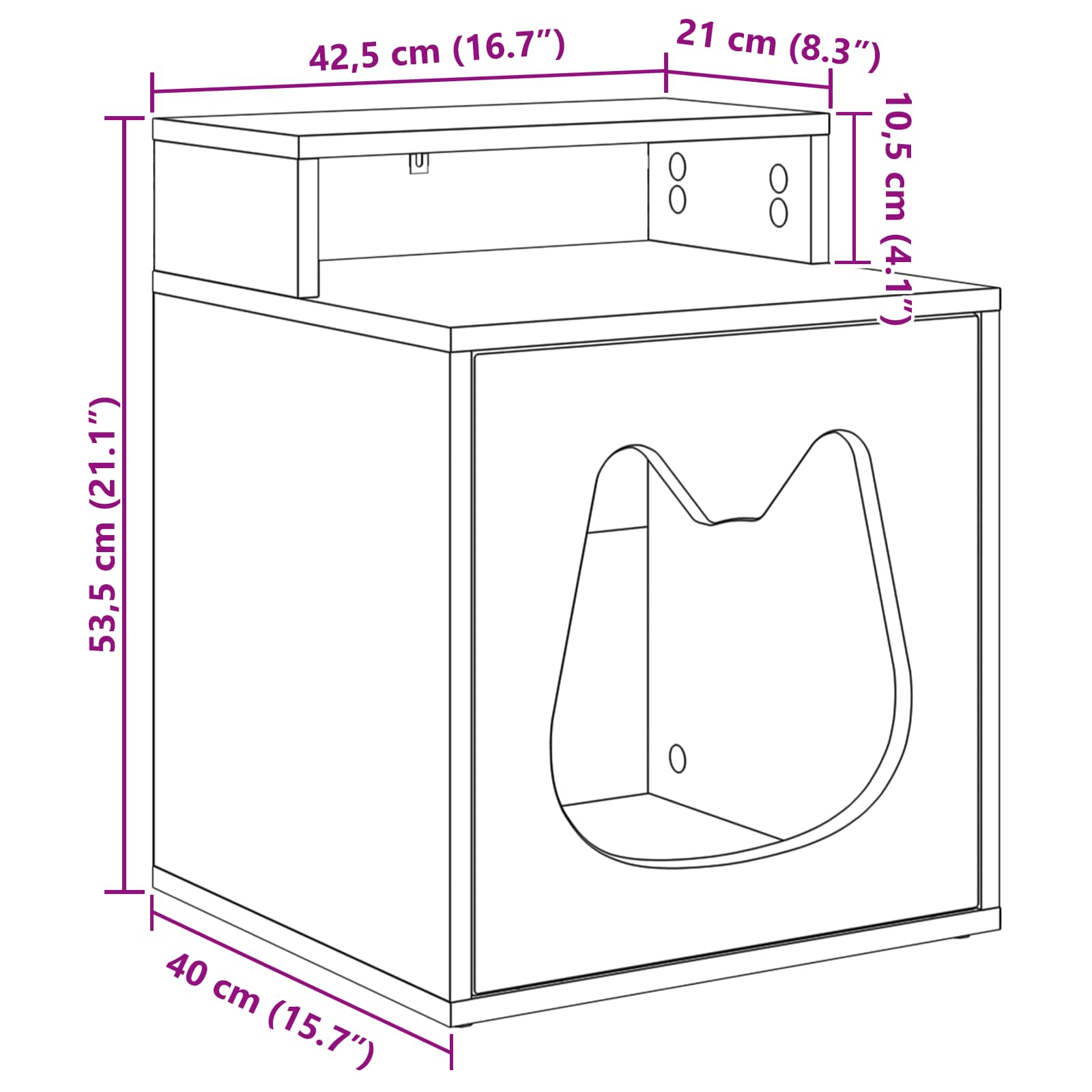 Katzenhaus Beton 42,5 x 40 x 53,5 cm Holzwerkstoff