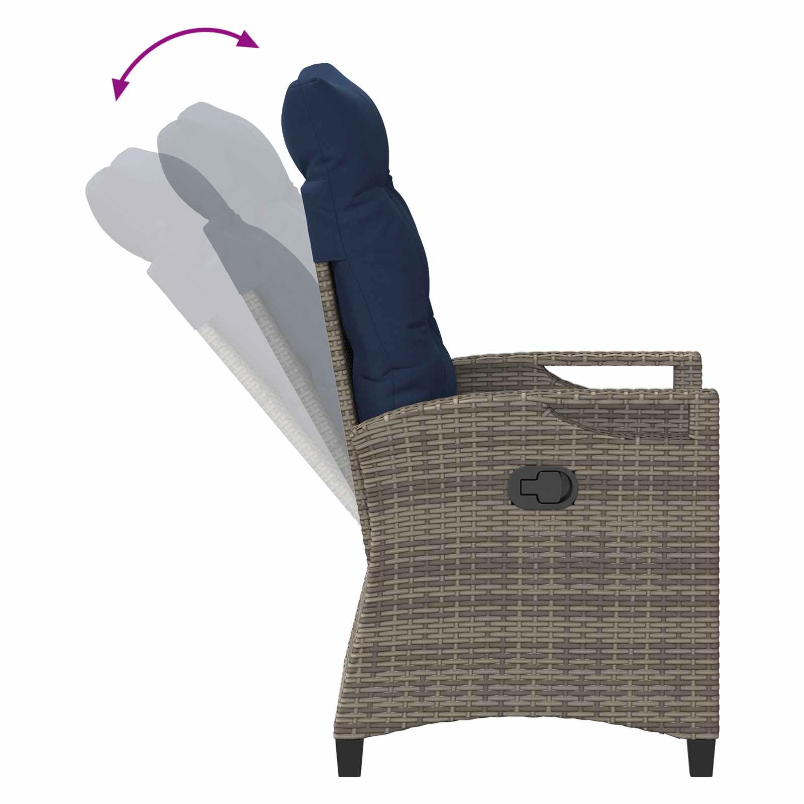 Gartenstuhl 2 pcs Grau und Marineblau 56 x 60 x 112 cm