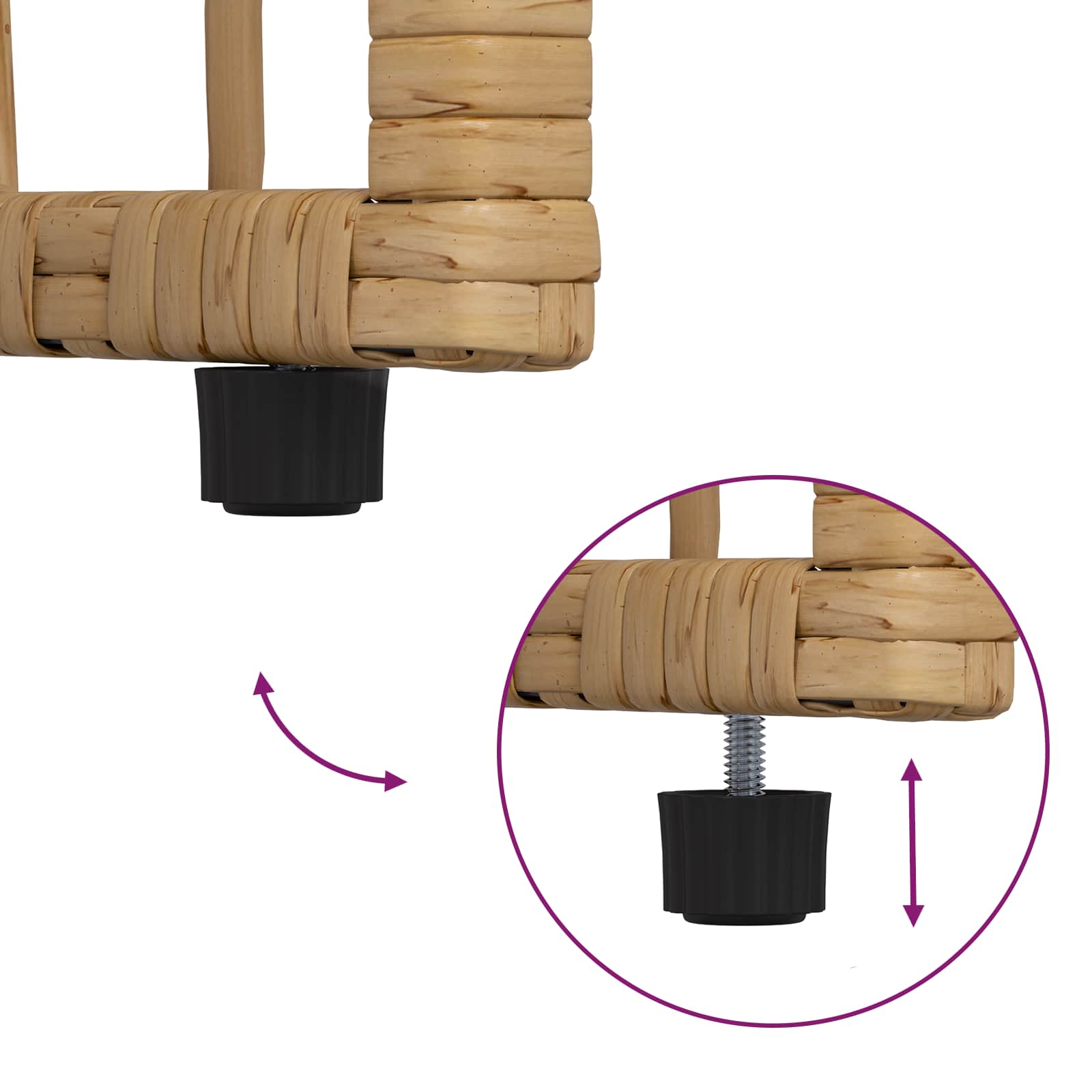 Gartenmöbel Set 3 pcs Natürlich und Cremweiß