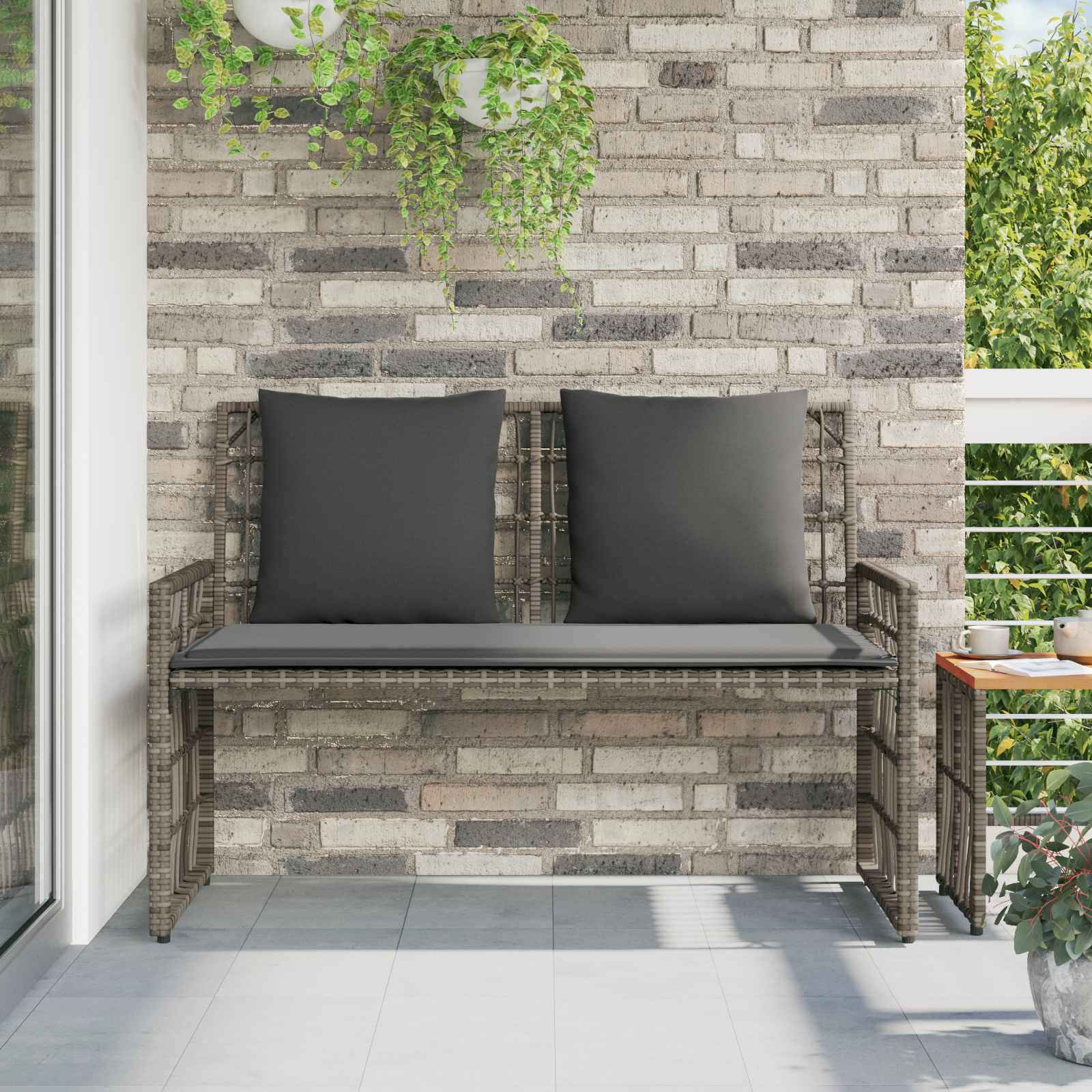 Bank Outdoor Uni Grau und Dunkelgrau 116 x 55 x 82 cm