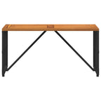 Tisch für Outdoor Schwarz 80 x 40 x 40 cm Stahl und Poly Rattan