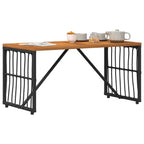 Tisch für Outdoor Schwarz 80 x 40 x 40 cm Stahl und Poly Rattan