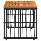 Tisch für Outdoor Schwarz 80 x 40 x 40 cm Stahl und Poly Rattan