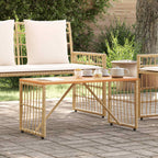 Tisch für Outdoor Natur 80 x 40 x 40 cm Stahl und Poly Rattan