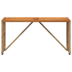 Tisch für Outdoor Natur 80 x 40 x 40 cm Stahl und Poly Rattan