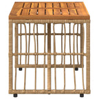 Tisch für Outdoor Natur 80 x 40 x 40 cm Stahl und Poly Rattan