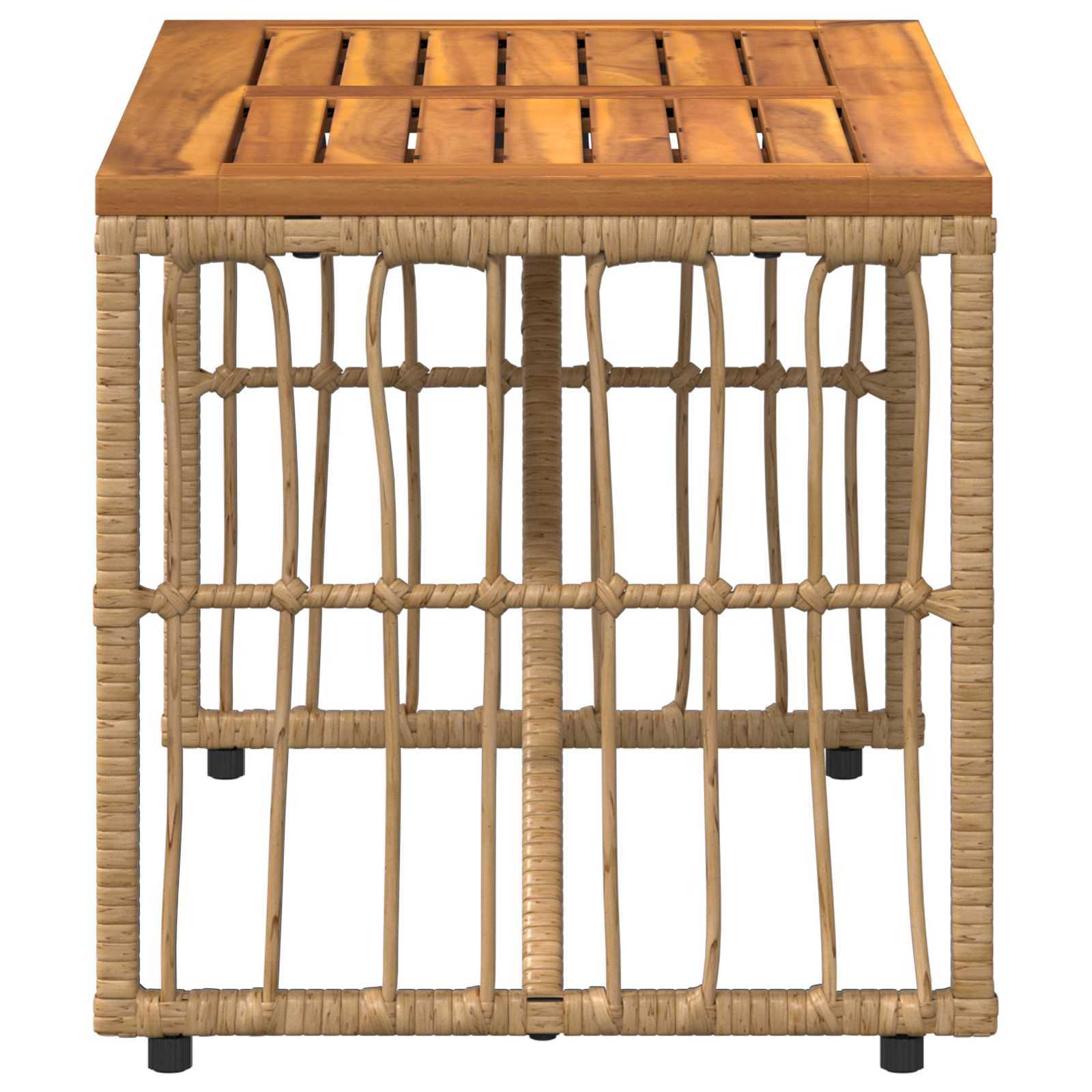 Tisch für Outdoor Natur 80 x 40 x 40 cm Stahl und Poly Rattan