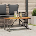 Tisch für Outdoor Grau 80 x 40 x 40 cm Stahl und Poly Rattan
