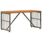 Tisch für Outdoor Grau 80 x 40 x 40 cm Stahl und Poly Rattan