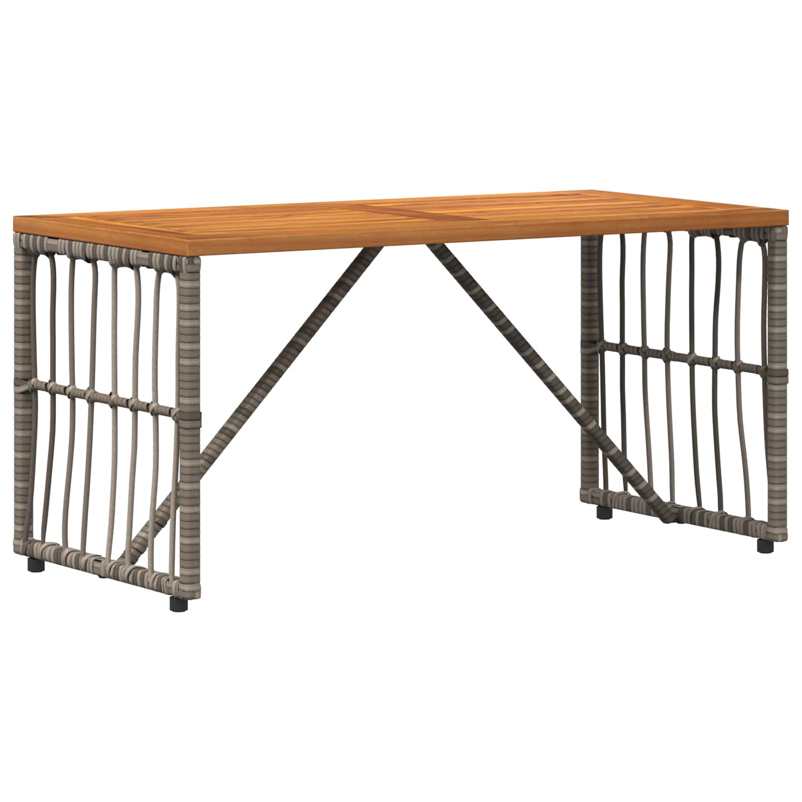 Tisch für Outdoor Grau 80 x 40 x 40 cm Stahl und Poly Rattan