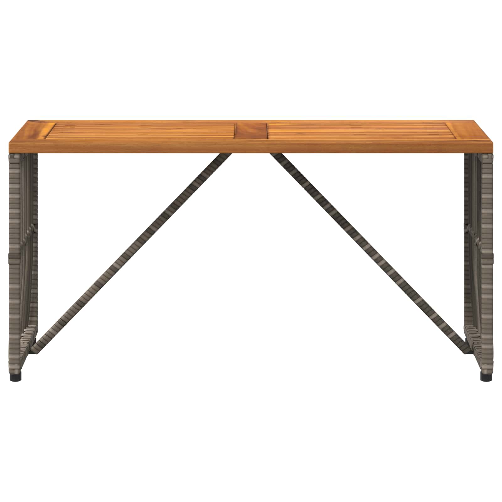 Tisch für Outdoor Grau 80 x 40 x 40 cm Stahl und Poly Rattan