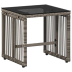 Gartenmöbel Set 11 pcs Grau und Marineblau Poly-Rattan