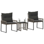 Gartenmöbel Set 7 pcs Grau und Dunkelgrau Poly-Rattan