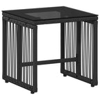 Gartenmöbel Set mit Kissen 7 pcs Schwarz und Türkis Poly-Rattan
