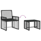 Gartenmöbel-Set mit Kissen 5 pcs Schwarz und Weiß